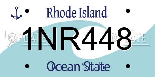 1NR448 Rhode Island License Plate