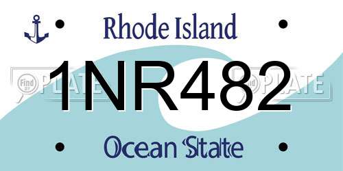 1NR482 Rhode Island License Plate