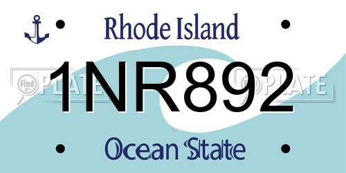 1NR892 Rhode Island License Plate