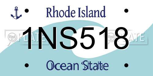 1NS518 Rhode Island License Plate