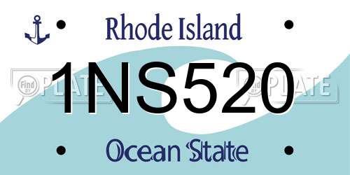 1NS520 Rhode Island License Plate