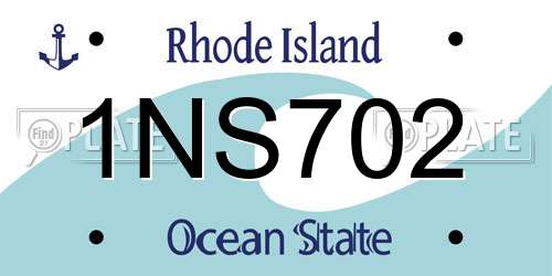 1NS702 Rhode Island License Plate