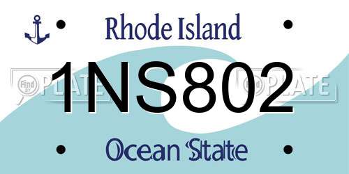 1NS802 Rhode Island License Plate