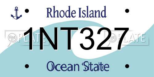 1NT327 Rhode Island License Plate