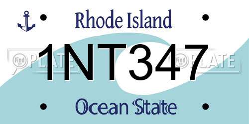 1NT347 Rhode Island License Plate