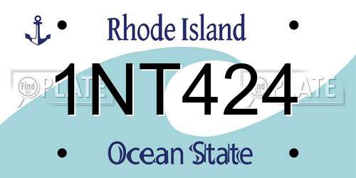 1NT424 Rhode Island License Plate