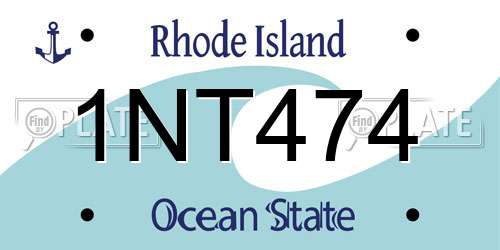 1NT474 Rhode Island License Plate