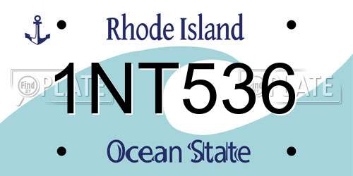 1NT536 Rhode Island License Plate