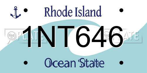 1NT646 Rhode Island License Plate
