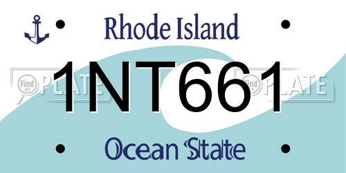 1NT661 Rhode Island License Plate