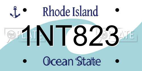 1NT823 Rhode Island License Plate