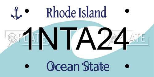 1NTA24 Rhode Island License Plate