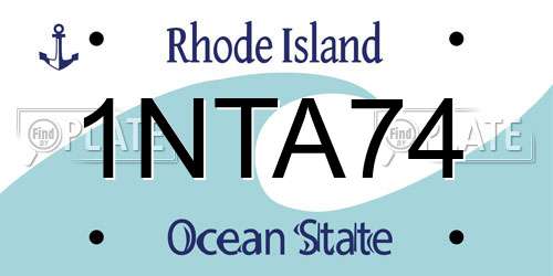 1NTA74 Rhode Island License Plate