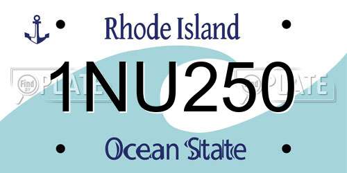 1NU250 Rhode Island License Plate