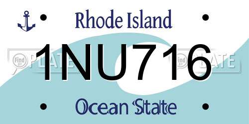 1NU716 Rhode Island License Plate