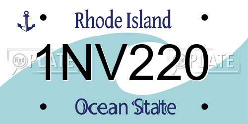 1NV220 Rhode Island License Plate
