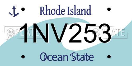 1NV253 Rhode Island License Plate