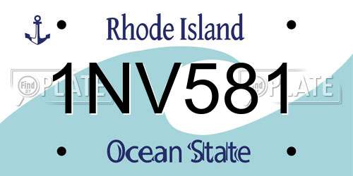 1NV581 Rhode Island License Plate