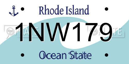 1NW179 Rhode Island License Plate