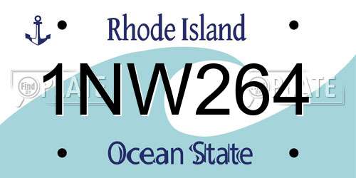 1NW264 Rhode Island License Plate