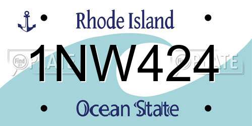 1NW424 Rhode Island License Plate