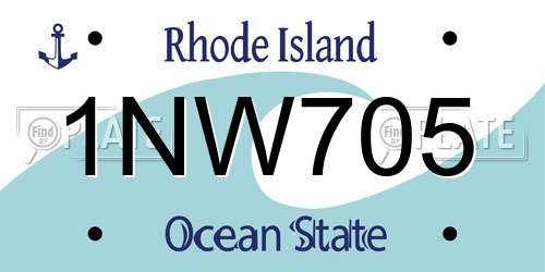 1NW705 Rhode Island License Plate
