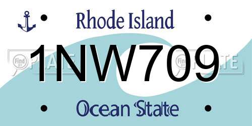 1NW709 Rhode Island License Plate
