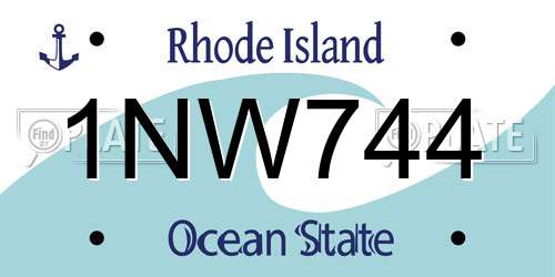 1NW744 Rhode Island License Plate