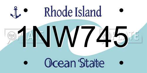 1NW745 Rhode Island License Plate