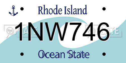 1NW746 Rhode Island License Plate
