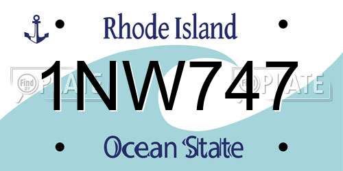 1NW747 Rhode Island License Plate