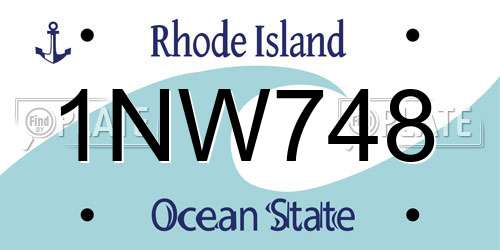 1NW748 Rhode Island License Plate