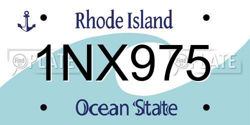 1NX975 Rhode Island License Plate