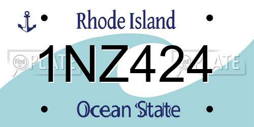 1NZ424 Rhode Island License Plate