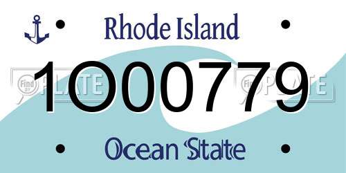1O00779 Rhode Island License Plate