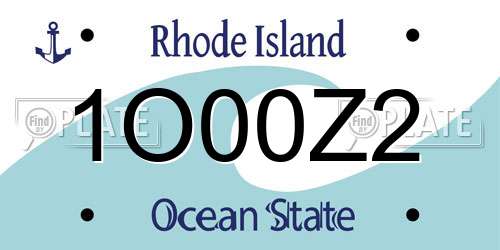 1O00Z2 Rhode Island License Plate