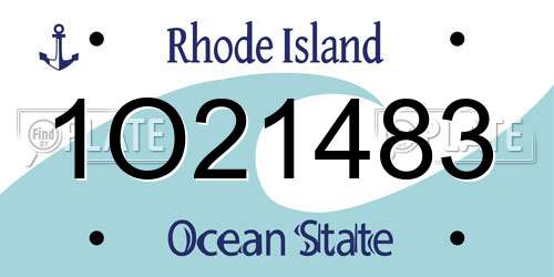1O21483 Rhode Island License Plate