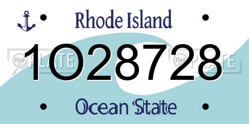 1O28728 Rhode Island License Plate