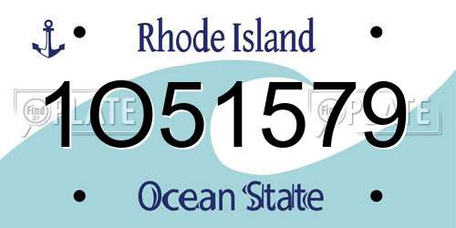 1O51579 Rhode Island License Plate