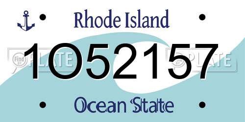 1O52157 Rhode Island License Plate