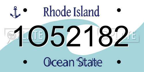 1O52182 Rhode Island License Plate