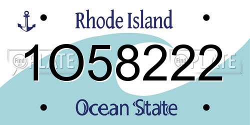 1O58222 Rhode Island License Plate