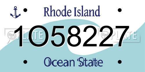 1O58227 Rhode Island License Plate