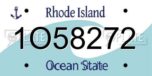 1O58272 Rhode Island License Plate