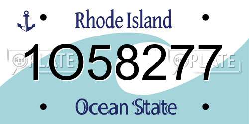 1O58277 Rhode Island License Plate