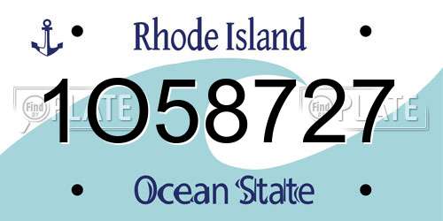 1O58727 Rhode Island License Plate