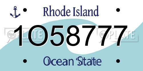1O58777 Rhode Island License Plate