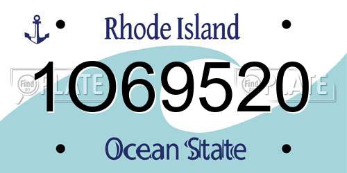 1O69520 Rhode Island License Plate