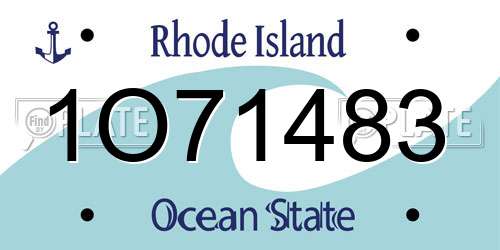 1O71483 Rhode Island License Plate