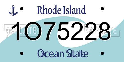 1O75228 Rhode Island License Plate